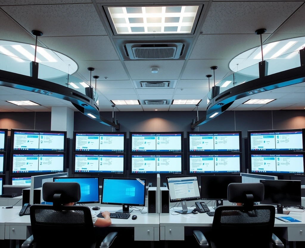 Centro de atención al cliente con tecnología moderna
